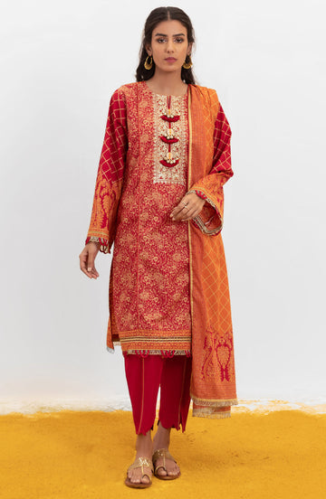 Orient OTL 22 048 U Red Summer Spring Lawn 2022 Online Shopping